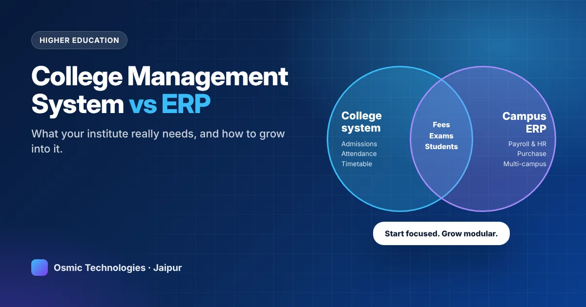 College management system vs ERP – choosing the right software for colleges in India